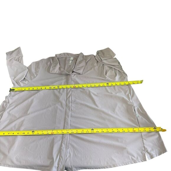 MarlaWynne Blouse ALine Collared Long Sleeve Button Up Back Pleat Rose 3XL XXXL - Picture 9 of 12